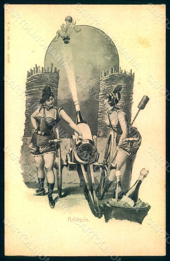 Artist Signed Risque Lady Military Comic Artillerie serie 10-8 pc HR1289 – fronte
