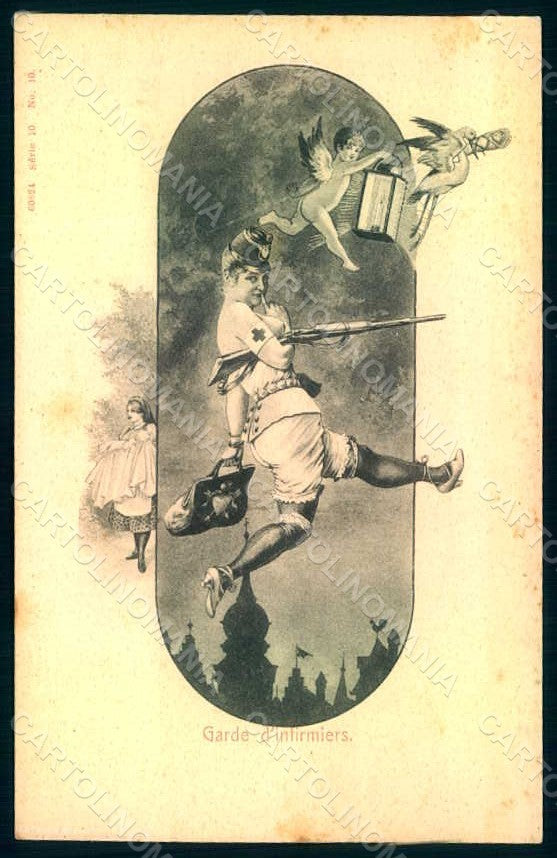 Artist Signed Risque Lady Military Comic Garde Infirmiers serie 10-10 pc HR1291 – fronte