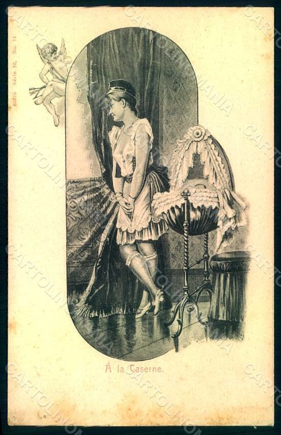 Artist Signed Risque Lady Military Comic Caserne serie 10-11 pc HR1292 – fronte