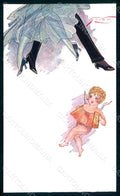 Artist Signed Gexey Lady Socks Shoes Dance Cupid serie 3698 postcard HR1293 – fronte