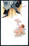 Artist Signed Gexey Lady Socks Shoes Dance Cupid serie 3697 postcard HR1296 – fronte