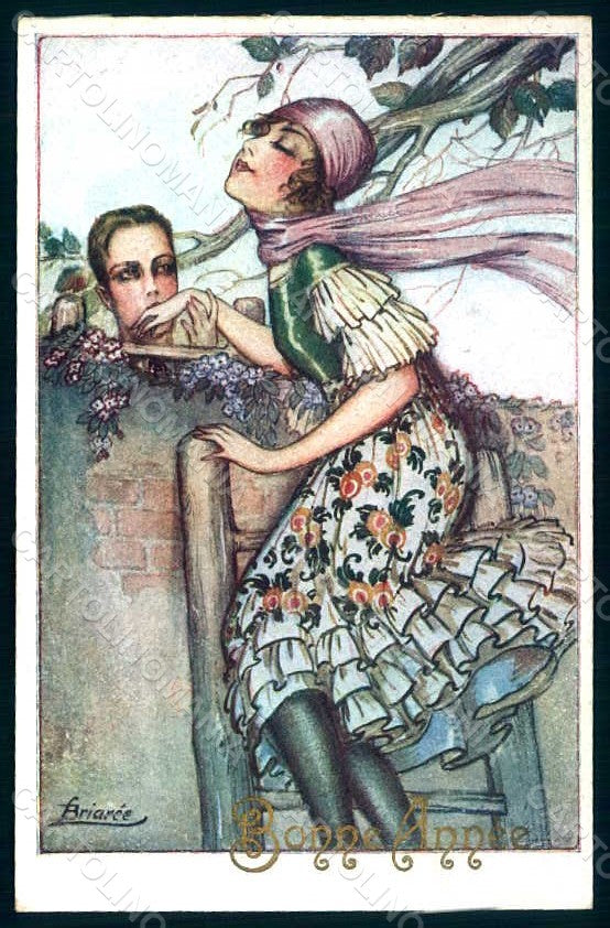 Artist Signed Briaree Romantic Couple serie 105-3 postcard HR1315 – fronte