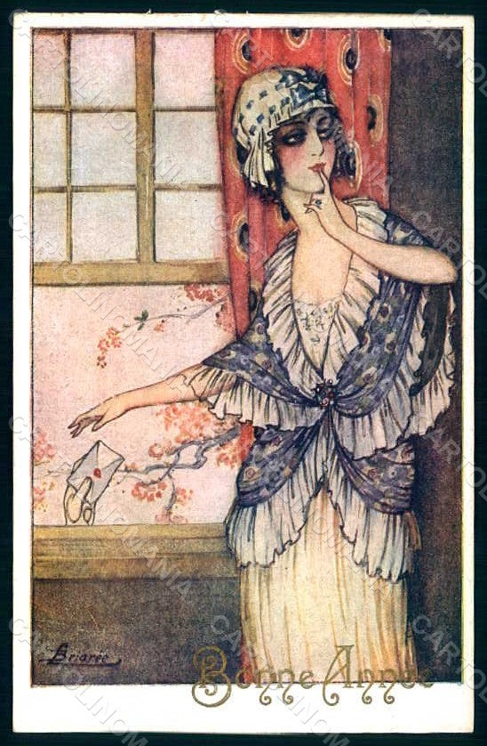 Artist Signed Briaree Romantic Couple serie 105-4 postcard HR1317 – fronte