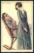 Artist Signed Mauzan Lady Romantic Couple serie 969-6 postcard HR1324 – fronte