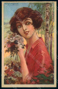 Artist Signed Mauzan Glamour Lady serie 106-2 postcard HR1330 – fronte