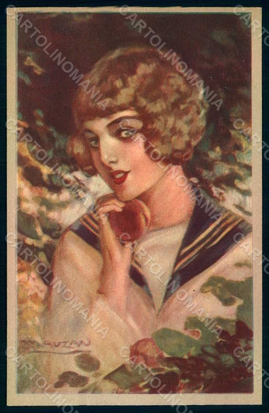Artist Signed Mauzan Glamour Lady serie 106-6 postcard HR1331 – fronte