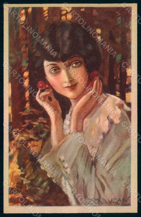 Artist Signed Mauzan Glamour Lady serie 106-4 postcard HR1332 – fronte