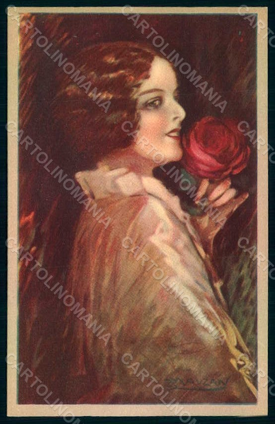 Artist Signed Mauzan Glamour Lady serie 106-5 postcard HR1333 – fronte