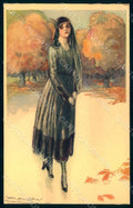 Artist Signed Mauzan Glamour Fashion Lady Mode serie 298-2 postcard HR1337 – fronte