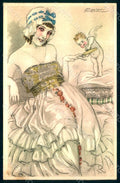 Artist Signed Mauzan Lady Cupid File Nails serie 3-4 postcard HR1348 – fronte