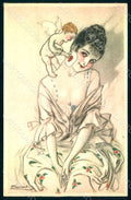 Artist Signed Mauzan Lady Cupid Make up Puff serie 3-5 postcard HR1349 – fronte