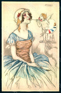 Artist Signed Mauzan Lady Cupid Lipstick serie 3-6 postcard HR1350 – fronte