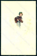 Artist Signed Bompard Glamour Fashion Lady Horse serie 556M-1 postcard HR1374 – fronte