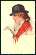 Artist Signed Busi Glamour Fashion Lady Mode serie 112-5 postcard HR1388 – fronte