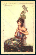 Artist Signed Busi Lady Cudid Eros serie 535-1 WRINKLES postcard HR1393 – fronte