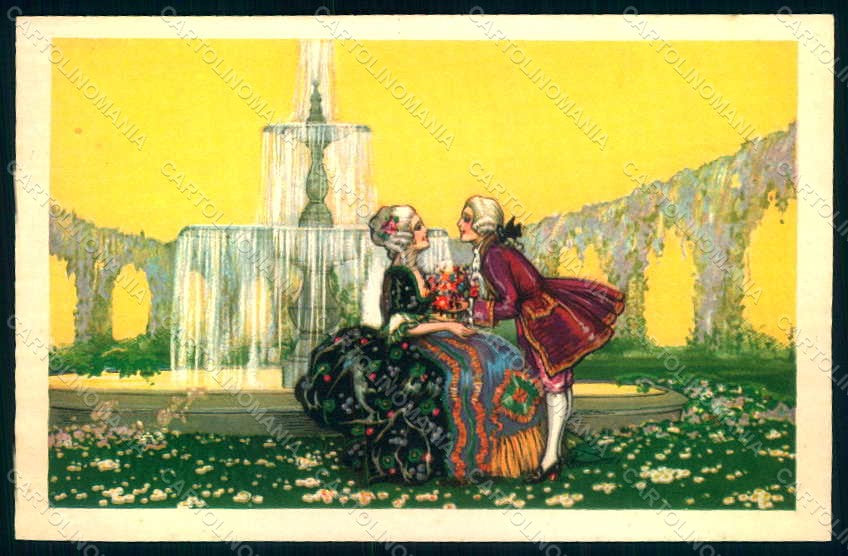 Artist Signed Busi Lady Romantic Couple Degami 1012 postcard HR1395 – fronte