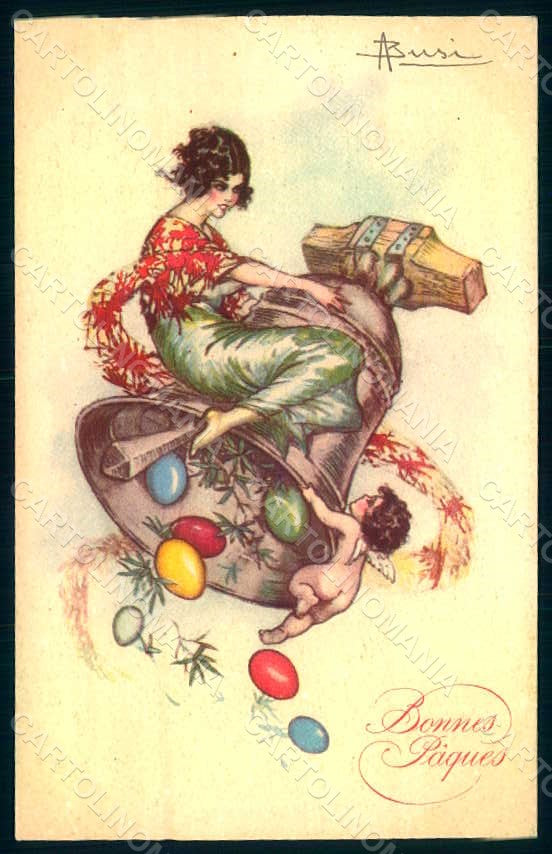 Artist Signed Busi Lady Bell Easter Cupid Egg serie 601-4 SOFT WRINKLE pc HR1404 – fronte