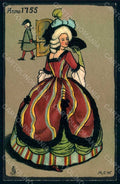Artist Signed M.C.W. Whishaw Lady Old Style Costumes Tuck 2557 postcard HR1409 – fronte