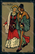 Artist Signed M.C.W. Whishaw Lady Old Style Costumes Tuck 2557 postcard HR1410 – fronte