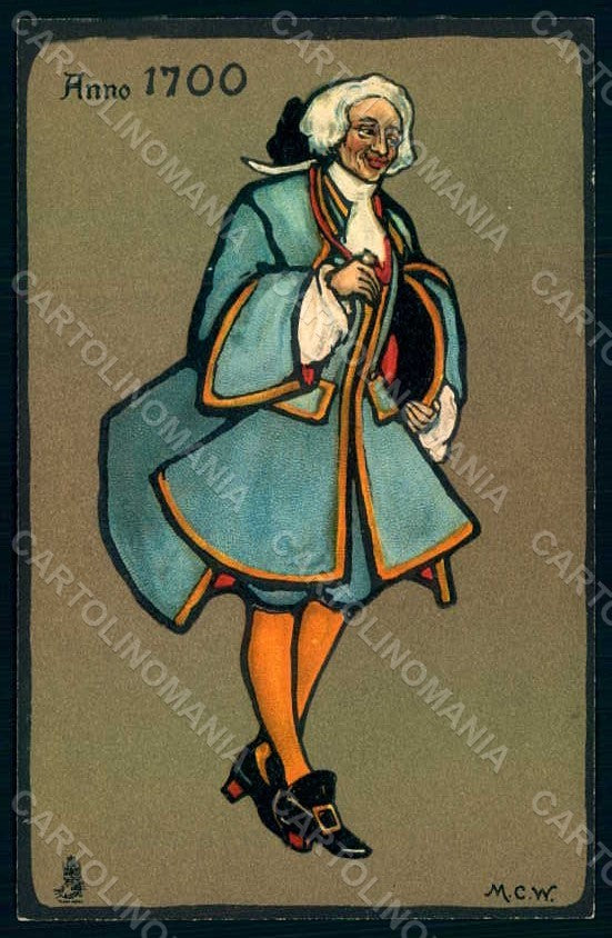 Artist Signed M.C.W. Whishaw Old Style Costumes Tuck 2557 postcard HR1413 – fronte