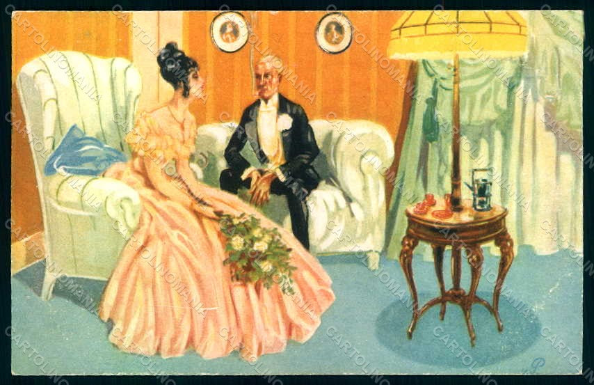 Artist Signed Puttkamer Lady Man NPG serie 8009-4 postcard HR1430 – fronte