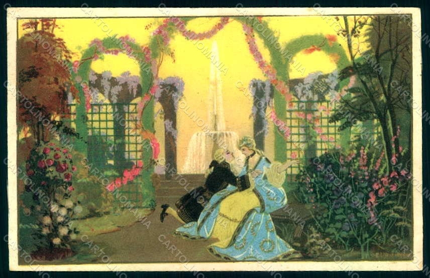 Artist Signed Anichini Lady Romantic Couple Ballerini 282 postcard HR1439 – fronte