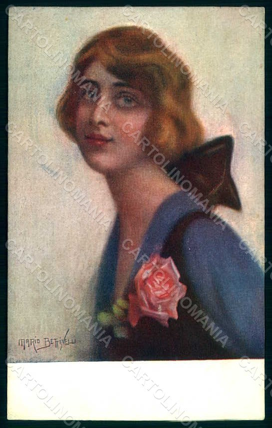 Artist Signed Bettinelli Glamour Fashion Lady Mode postcard HR1442 – fronte