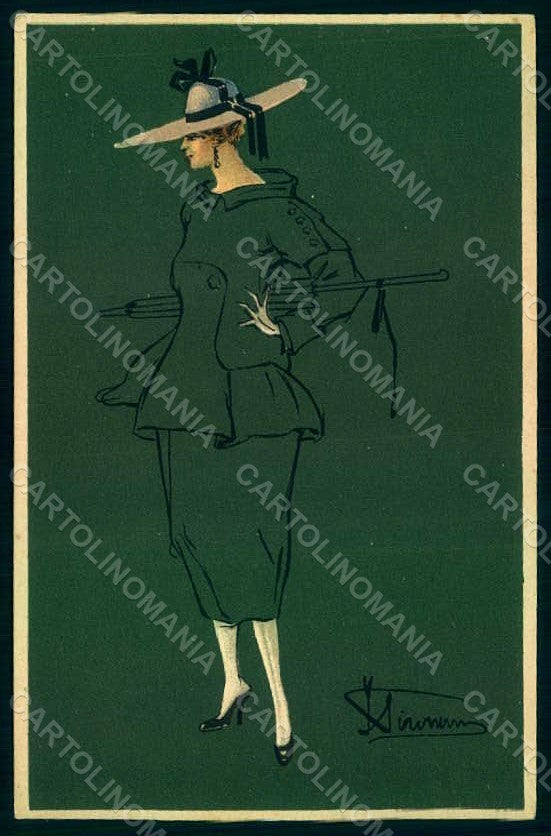 Artist Signed Venturini Glamour Fashion Lady Mode serie 119 postcard HR1445 – fronte