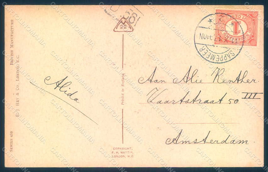 Artist Signed Lady Silk and Fine Array serie 459 postcard HR1484 – retro
