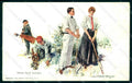 Artist Signed Christy R. Chandler Lady Couple Golf Sport s. 3 WRINKLES pc HR1491 – fronte