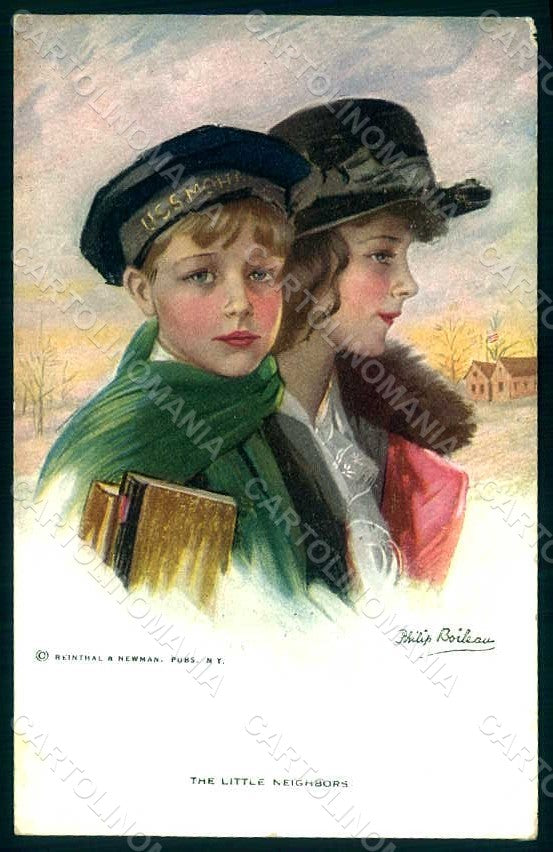 Artist Signed Boileau P. Children The Little Neighbors Reinthal 828 pc HR1492 – fronte