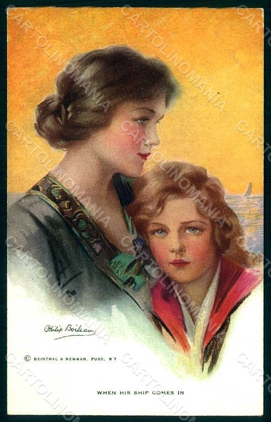 Artist Signed Boileau P. Lady Girl When His Ship Come in Reinthal 830 pc HR1493 – fronte