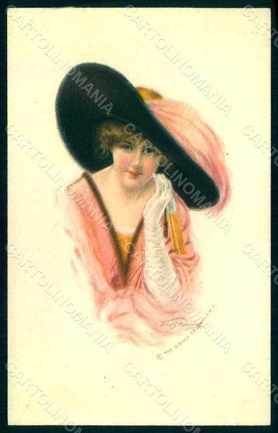 Artist Signed Manning F. S. Glamour Fashion Lady Mode Gibson postcard HR1495 – fronte
