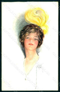 Artist Signed Barber C. Glamour Fashion Lady Mode serie 688 postcard HR1504 – fronte