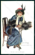Artist Signed Christy F. Earl Fashion Lady Reinthal 621 ABRADED BACK pc HR1506 – fronte