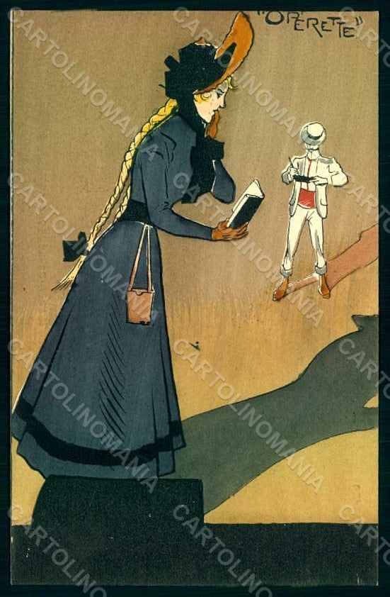 Artist Signed Lobes Riche Almery Opera Lady Man Operette postcard HR1516 – fronte
