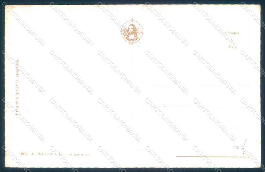 Artist Signed Mazza Lady Mode Actress Tina di Lorenzo serie 1807 postcard HR1528 – retro