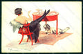 Artist Signed Franzoni Risque Lady Smoking Dog postcard HR1535 – fronte