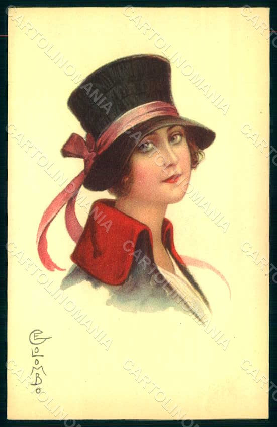 Artist Signed Colombo Glamour Fashion Lady Mode serie 962-4 postcard HR1538 – fronte