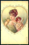 Artist Signed Colombo Lady Cupid Eros serie 970-3 postcard HR1549 – fronte