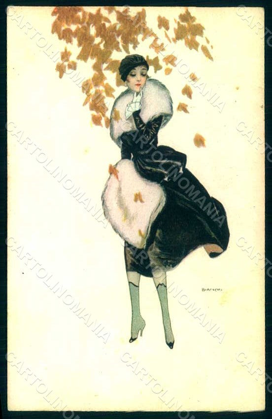 Artist Signed Bianchi Glamour Fashion Lady Mode serie 885-5 pc HR1565 – fronte