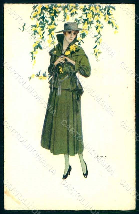 Artist Signed Bianchi Glamour Fashion Lady Mode serie 885-4 pc HR1566 – fronte