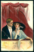 Artist Signed Bianchi Lady Romantic Couple serie 2024 postcard HR1568 – fronte