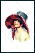 Artist Signed Fontan L. Lady Hat Nos Amoureuses serie 80-2 postcard HR1573 – fronte