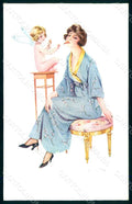 Artist Signed Meunier S. Lady Make up Fairy Lipstick serie 33 postcard HR1582 – fronte