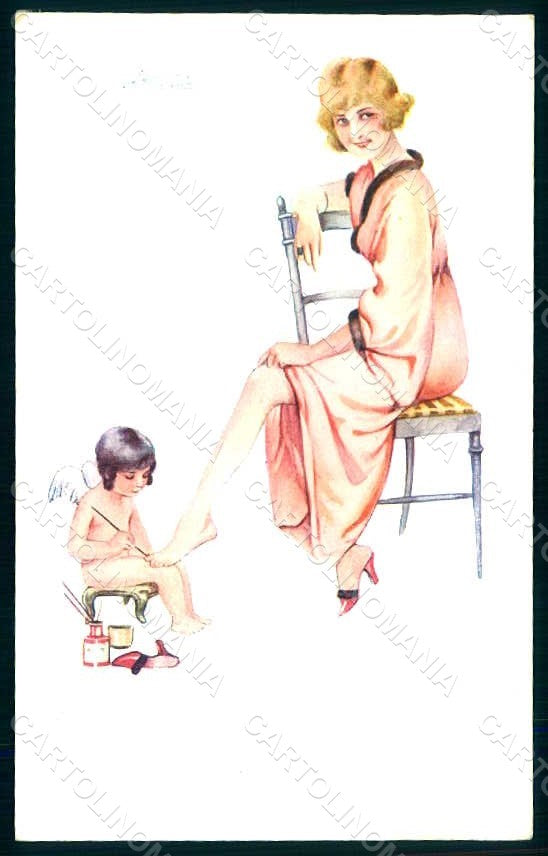 Artist Signed Meunier S. Lady Cupid Les Ongles serie 33 CREASES pc HR1585 – fronte