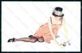 Artist Signed Koister Risque Lady Les Fetiches la Mode Pierrot s. 3-71 pc HR1604 – fronte