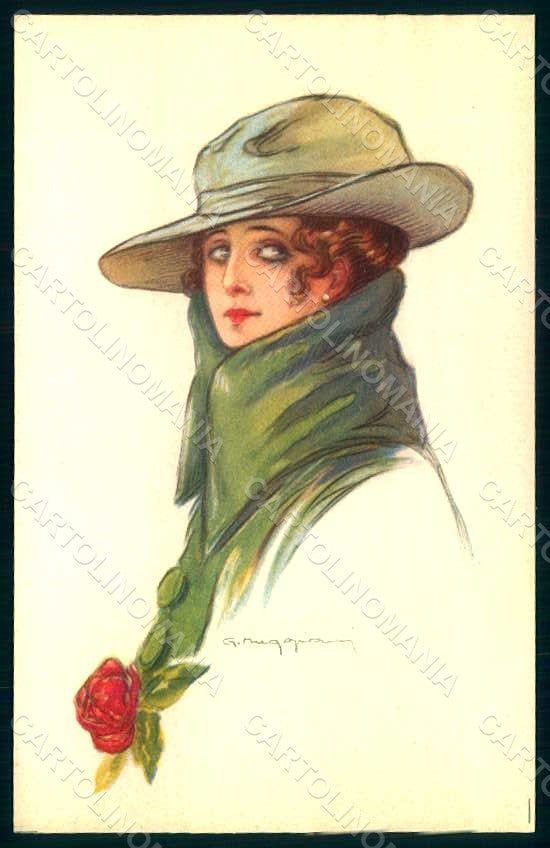 Artist Signed Muggiani Glamour Fashion Lady Mode serie 102-5 postcard HR1617 – fronte