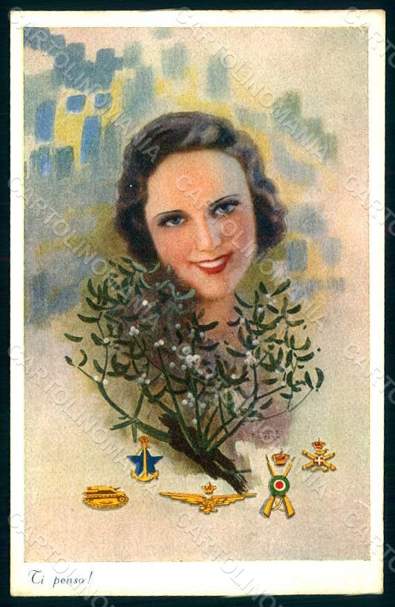 Artist Signed Monestier Lady Italian Patriotic Military serie 429 pc HR1625 – fronte