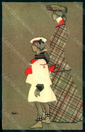 Artist Signed Maté H. Lady Girl serie 113 postcard HR1641 – fronte